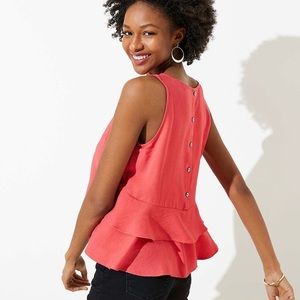 NWT LOFT Tiered button back tank size XS